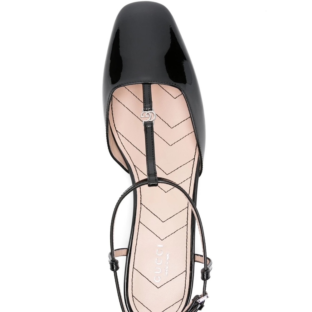 Gucci Black Patent Leather Flats